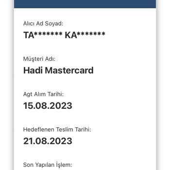 AGT Kurye İle Kart Teslimatı Sorunu