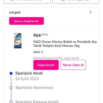 Pazarama Gelmeyen Kargo Kedi Maması