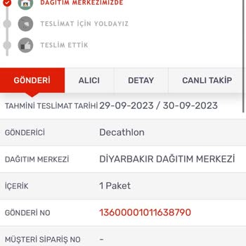 Decathlon Siparişimi Kargo Firması Getirmiyor