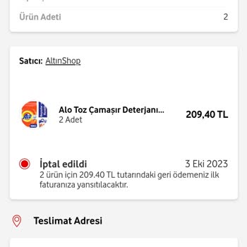 Vodafone Her Şey Yanımda Uygulaması Siparişimi Teslim Etmiyor