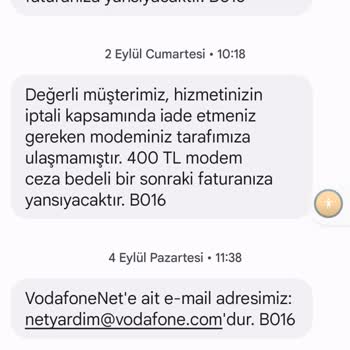 Vodafone Net Ev İnternet Modem Ücreti