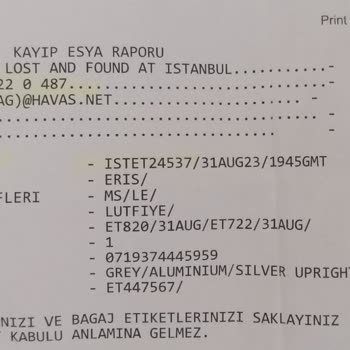 Ethiophian Airlines Etiyopya Havayolları Valizim Kayıp