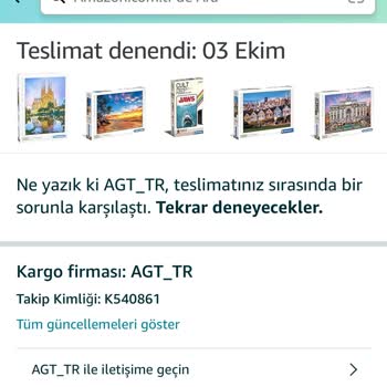 AGT Kurye (aynigunteslim.com) Siparişimin Gönderi Takibini Yapamıyorum
