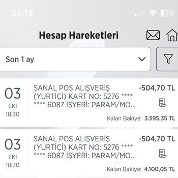 Migros Sipariş Ücretim 2 Kere Çekildi.