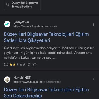 Düzey İleri Bilgisayar Teknolojileri Eğitim Setleri Ürün İade İşlemiyle İlgili Sorun