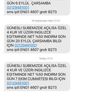 English Time Sürekli SMS Atıyor