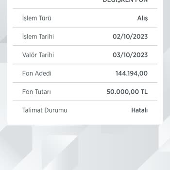 Ziraat Bankası Talimat Durumu Hatalı