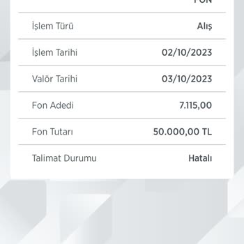 Ziraat Bankası Talimat Durumu Hatalı