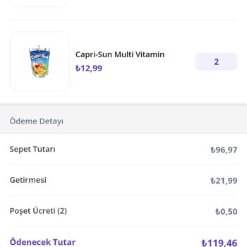 Getir Fazla Ücret Alıp Düşük Ürün Teslim Ediyor