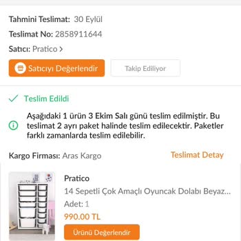 Pratico Mobilya Eksik Ürün Gönderdi