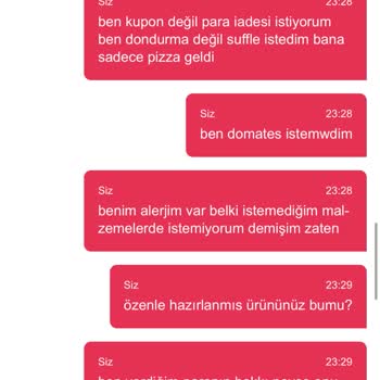 Pasaport Pizza Eksik Gönderilen Ürün Ve Yemek Sepetinin İade Yapmaması