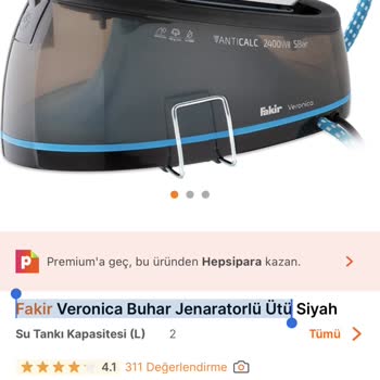 Fakir Ev Aletleri   Veronica Buhar Jeneratörlü Ütü Problemi