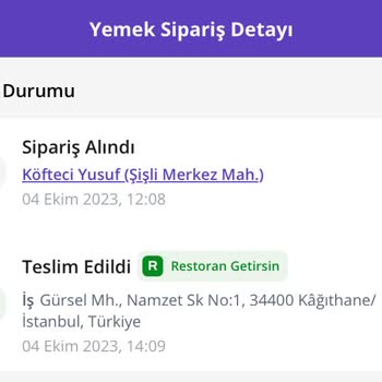 Getir Yemek Verdiğim Siparişi Gelmedi