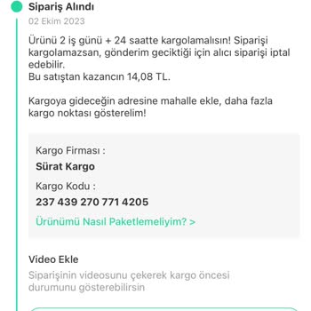 Sürat Kargo Şikayeti