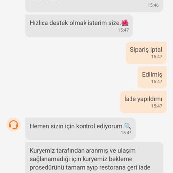 Trendyol Yemek Sipariş İptali Ve Para İadesi Sorunu