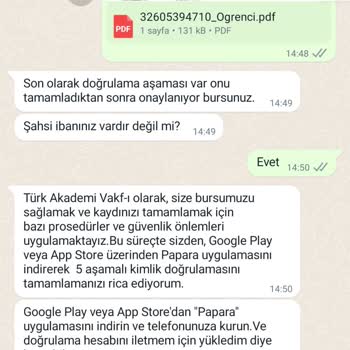 Papara Adıma Benden İzinsiz İşlem Yapılması