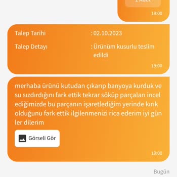 Trendyol Duş Setinin Parçası Kırık Çıktı Dönüş Yapılmadı