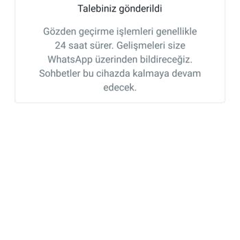 WhatsApp'a Giremiyorum Gözden Geçirme Diye Bir Yazı Var