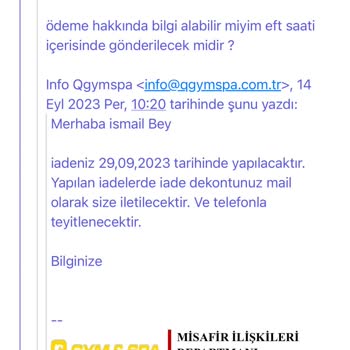 Q Gym & Spa Qgym Ücret İadesi