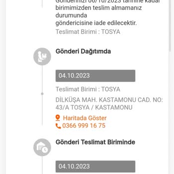 MNG Kargo Tosya Şubesi Eve Teslim Yapmıyor