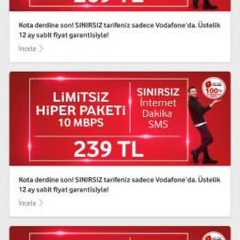 Vodafone Limitsiz Mega Sınırsız 269₺ Hata Sorun Artık Yeter Hizmet Yok!