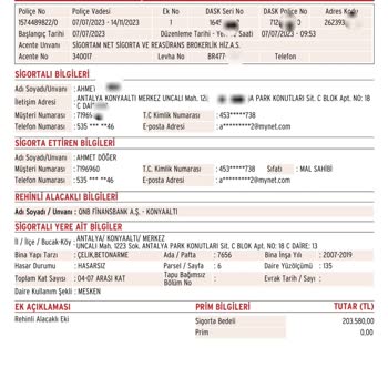 QNB Finansbank'tan Mükerrer DASK Poliçesi