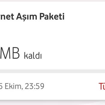 Vodafone İnternet Aşım Paketi