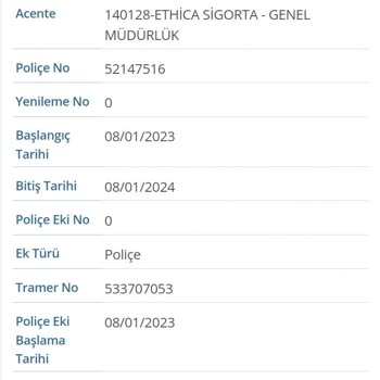 Ethica Sigorta, Sözleşme İptali Sonrası, Kalan Ödemeyi Yapmıyor