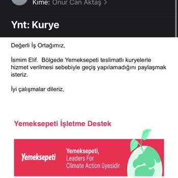 Yemeksepeti Vale Kurye Hizmeti