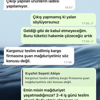 Kıyafet Sepeti Kargoya Verdik Yalanı, İade Yapmama