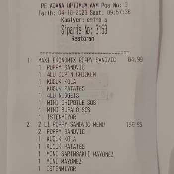 Popeyes Ürün Aldatmaca Ve Personel Küçük Ürün Seçip Veriyor.