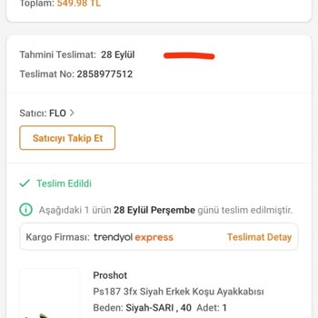 Trendyol/FLO Ayakkabı Geç Kargolama Ve Teslim Edilemeyen Ürün Hakkında