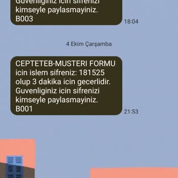 TEB Müşterisi Olmamama Rağmen, İzinsiz Gelen Tek Kullanımlık Şifreler