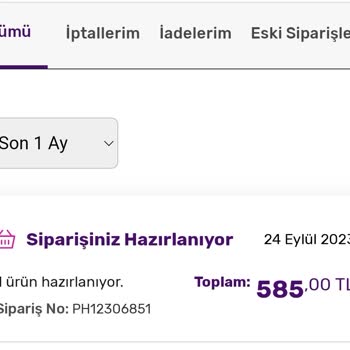 Gratis Siparişin Hazırlanma Süresi