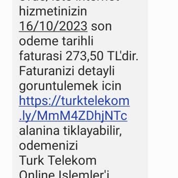 Türk Telekom Ev İnterneti Fazla Fat. Gönderiyor