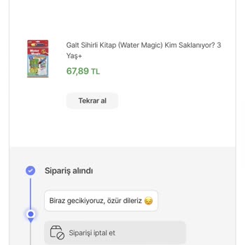 Toyzz Shop Mağazasından Sipariş Problemi