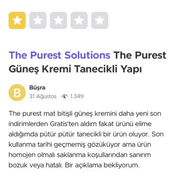 Gratis De Satılan The Purest Güneş Kremleri Bozuk