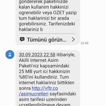 Vodafone Geç Bilgilendirme ve Uygulama Hatası Yüzünden Yaşadığım Sorun