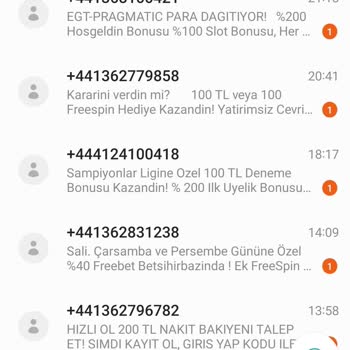 Vodafone +44 Lü Numaralardan Sürekli SMS Geliyor