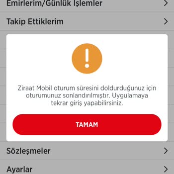 Ziraat Mobil Bankacılık Oturum Süresi Sorunu