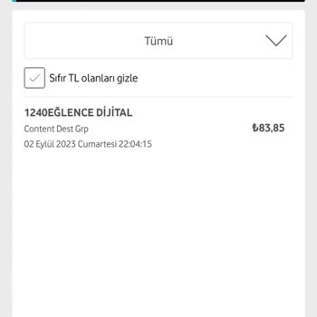 Vodafone Bilgim Dışı Onaysız İşlem