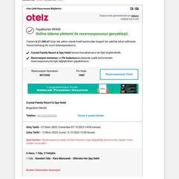 Otelz Rezervasyonu Otele Bildirmemiş