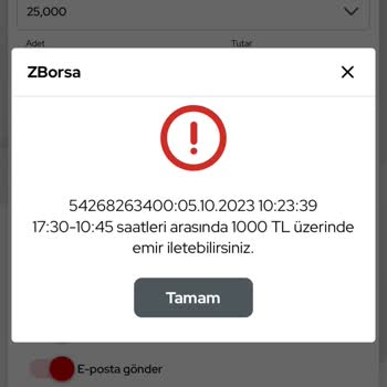 Ziraat Borsa İşlemlerimde Minimum Limit Olması.