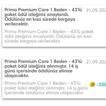 Prima Uygulamasında Ödül Ürün Eksikliği