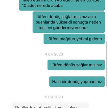 Prima Uygulamasında Ödül Ürün Eksikliği