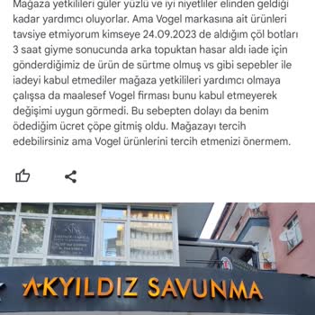 Vogel Tactical Askeri Bot İadesi!