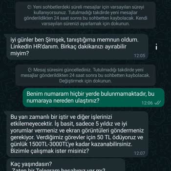 WhatsApp Bilinmeyen Numaralardan Mesaj