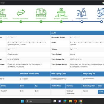 Sürat Kargo Karesi Şubesi Görev Yapmıyor Adli İşleme Açık
