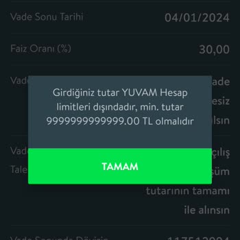 Cepte TEB TCMB Yuvam Hesabı Açtırmıyor