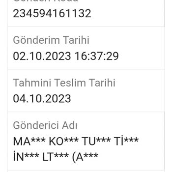 Sendeo Tarafından Teslim Edilmeyen Kargo